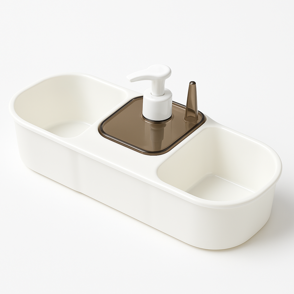 Dish Washing Organizer Set – Large Capacity Sink Caddy with Pump Ring Holder