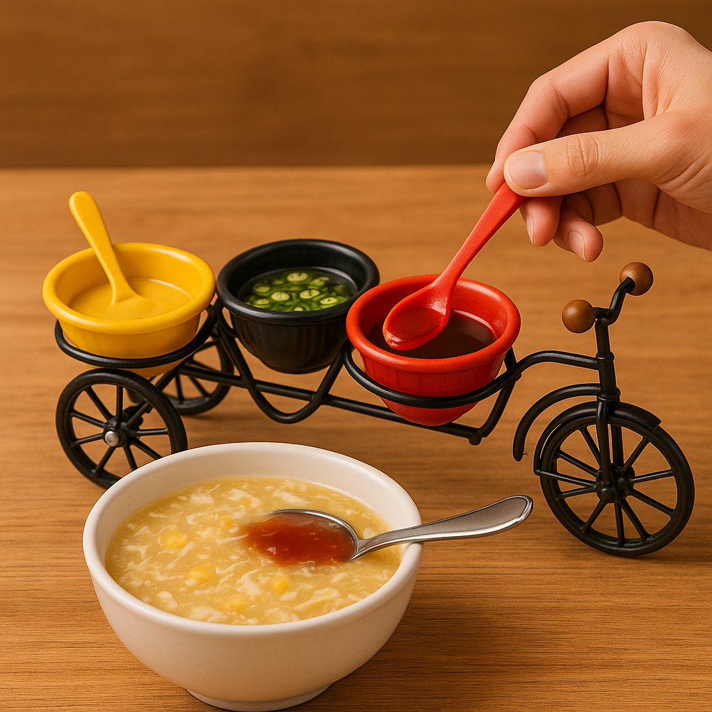 Vintage Metal Tray – 3 Bowl Condiment & Serving Organizer