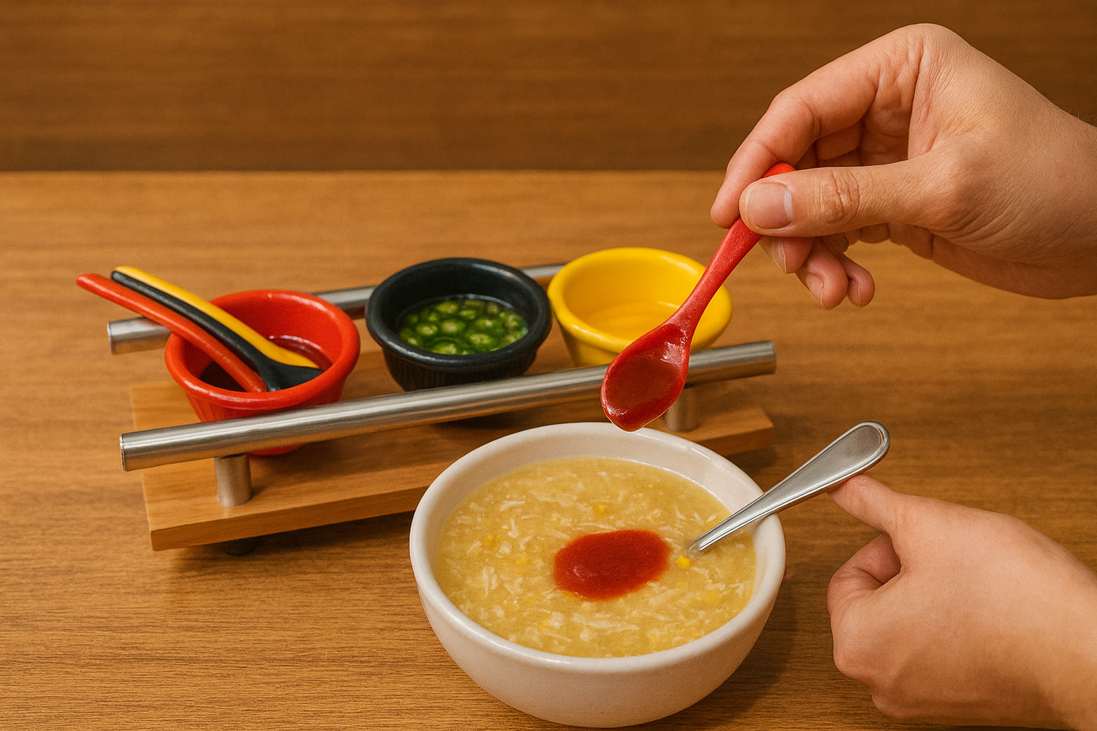 Vintage Metal Tray – 3 Bowl Condiment & Serving Organizer