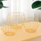 Premium Foldable Metal Basket – Golden Finish | Kitchen & Home Storage
