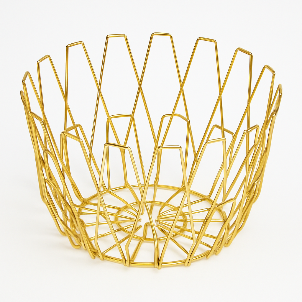 Premium Foldable Metal Basket – Golden Finish | Kitchen & Home Storage