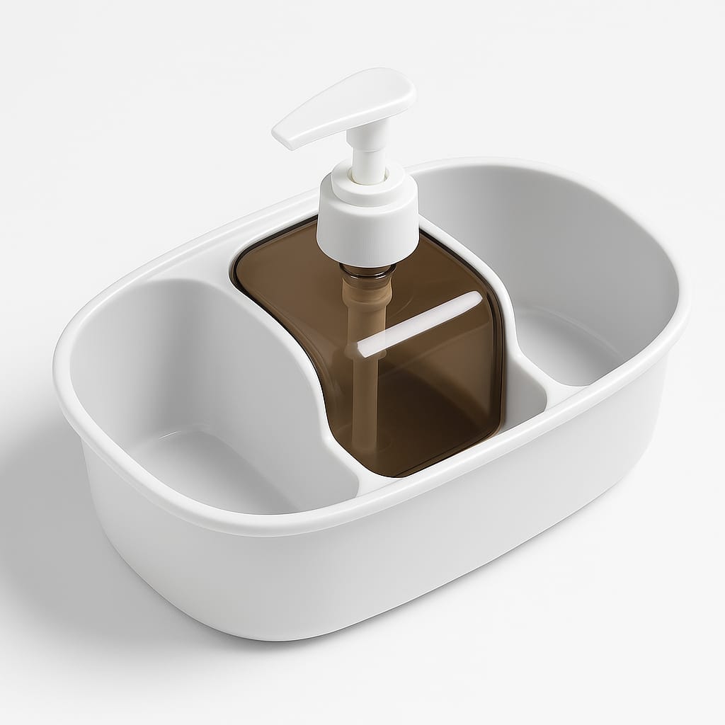 Dish Washing Organizer Set – Large Capacity Sink Caddy with Pump Ring Holder