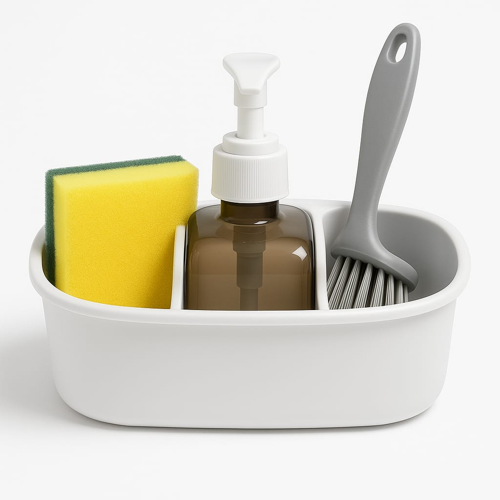 Dish Washing Organizer Set – Large Capacity Sink Caddy with Pump Ring Holder