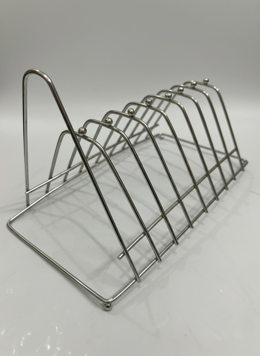 Stainless Steel Multi-Slot Organizer Rack – Plate, Lid & Cutting Board Holder